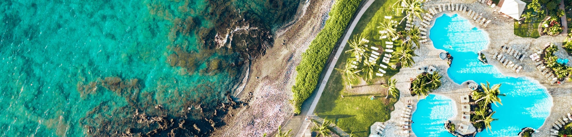 aerial of the pool and beach