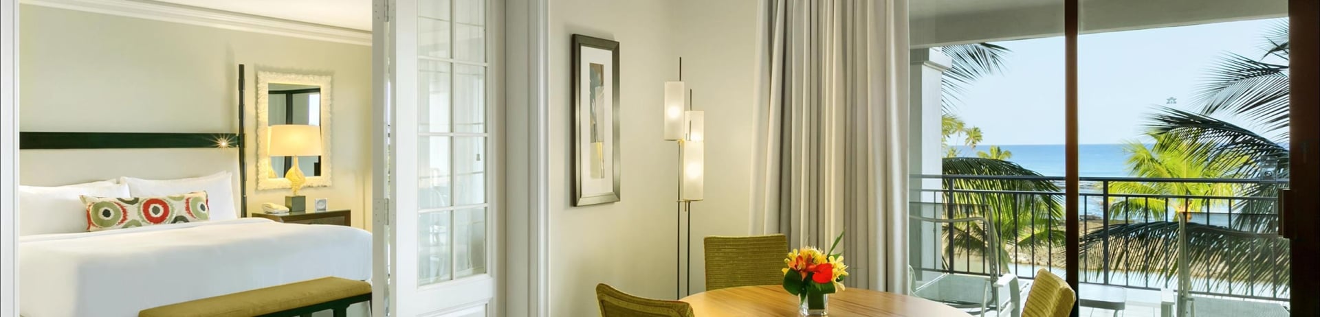 Dining area next to balcony