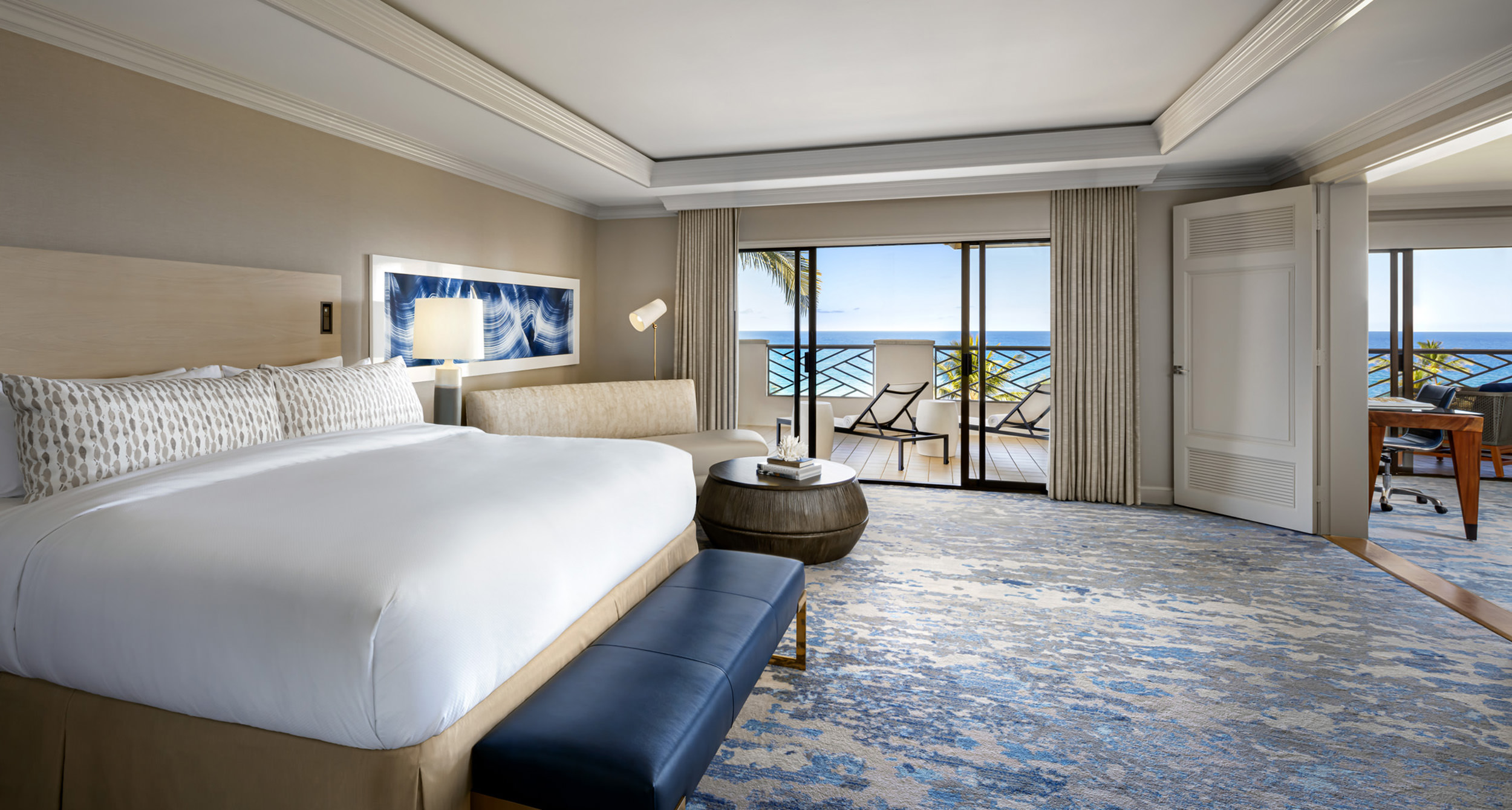 large bedroom with private balcony