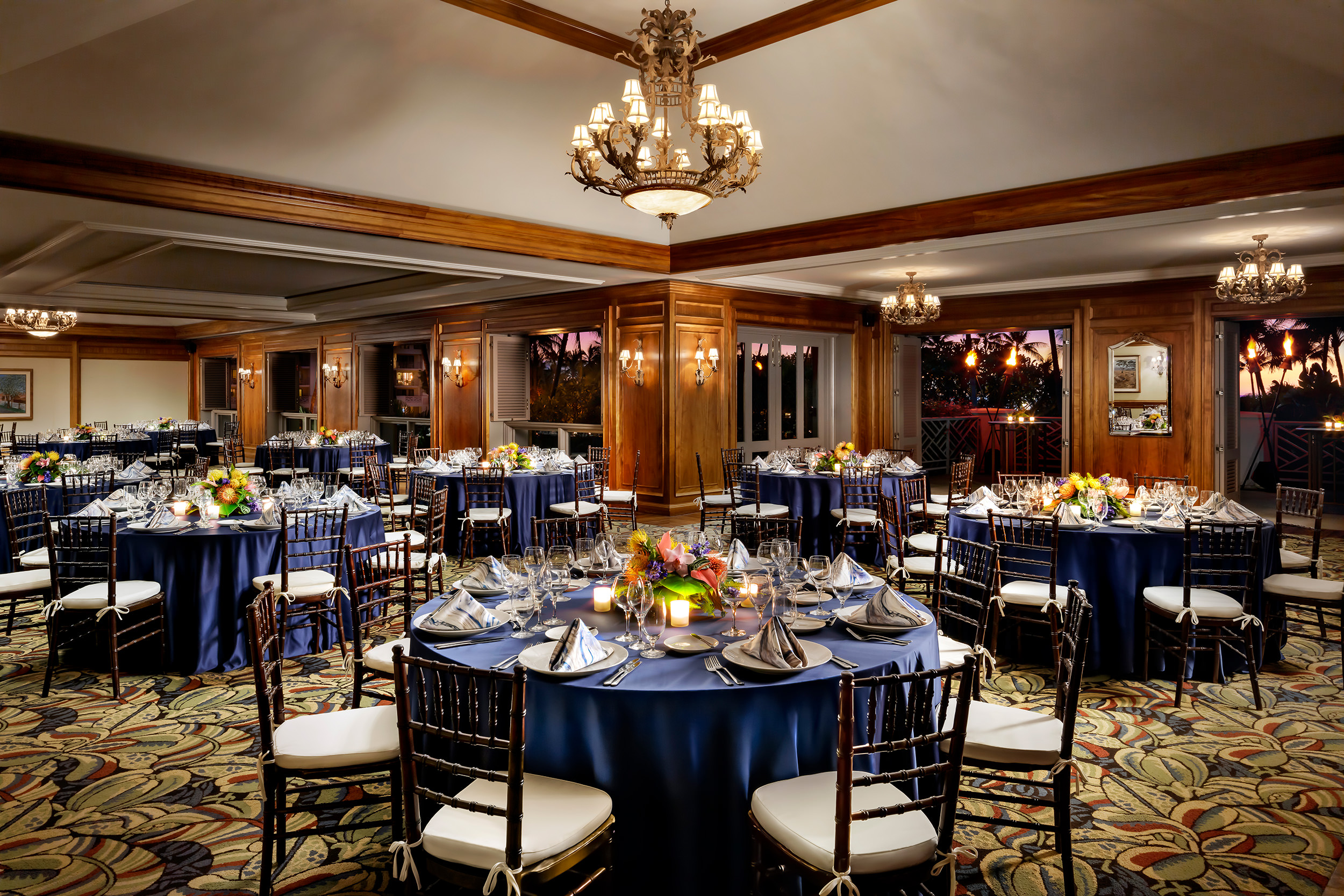 large room set up for event