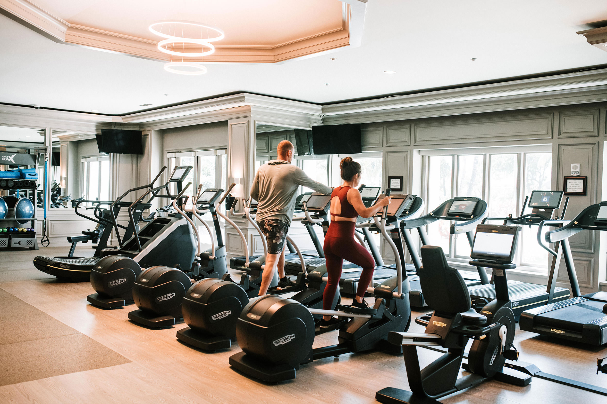 a couple working out