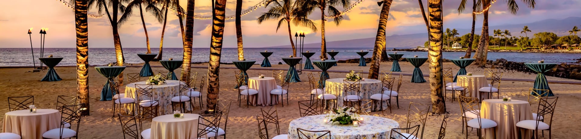 beach set up for a wedding