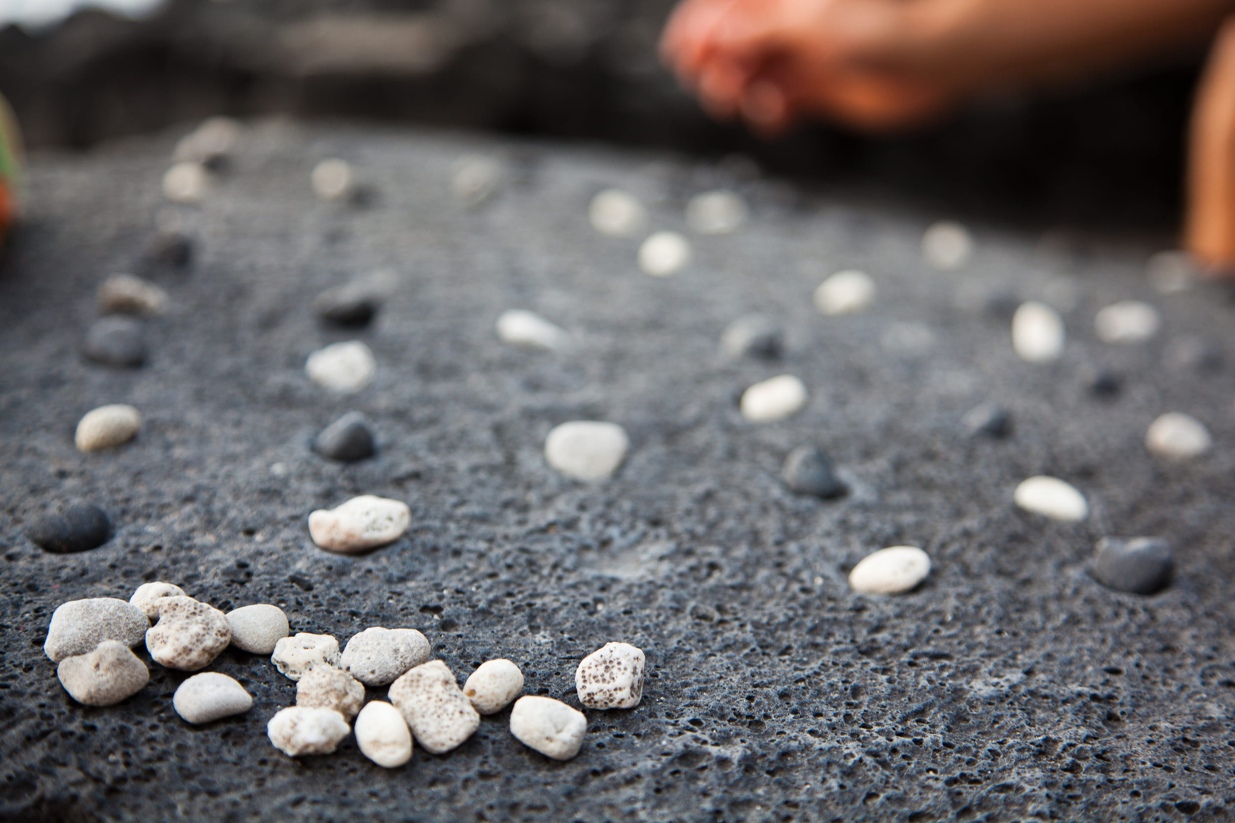 kids playing with rocks
