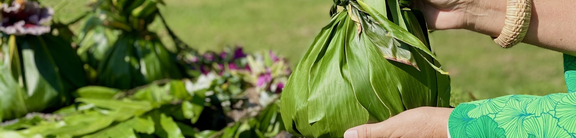 woman placing bag on an alter