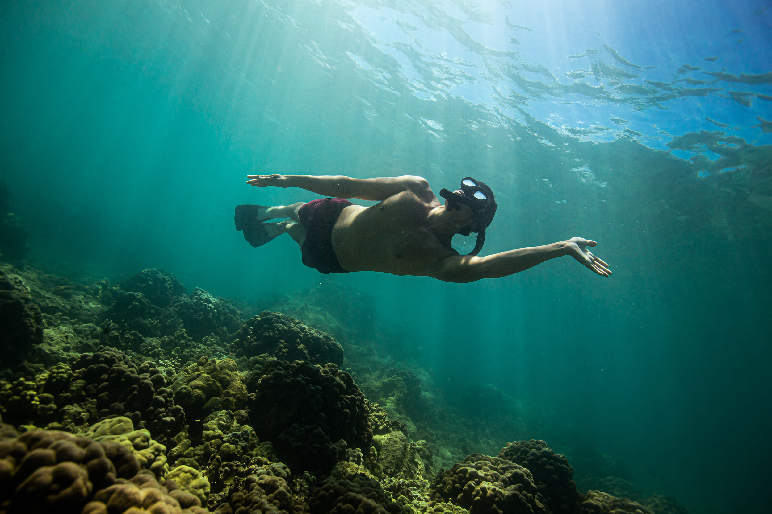 man snorkelling