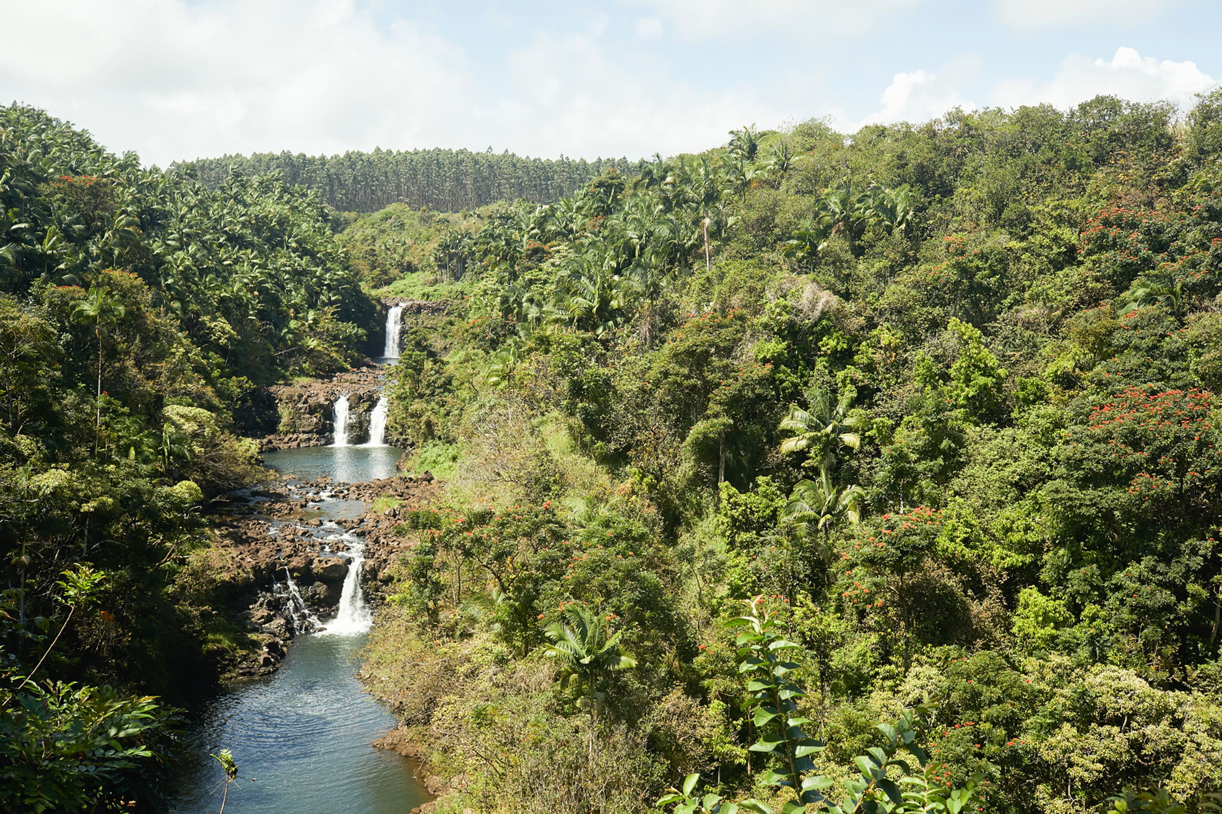 aerial of a waterfall