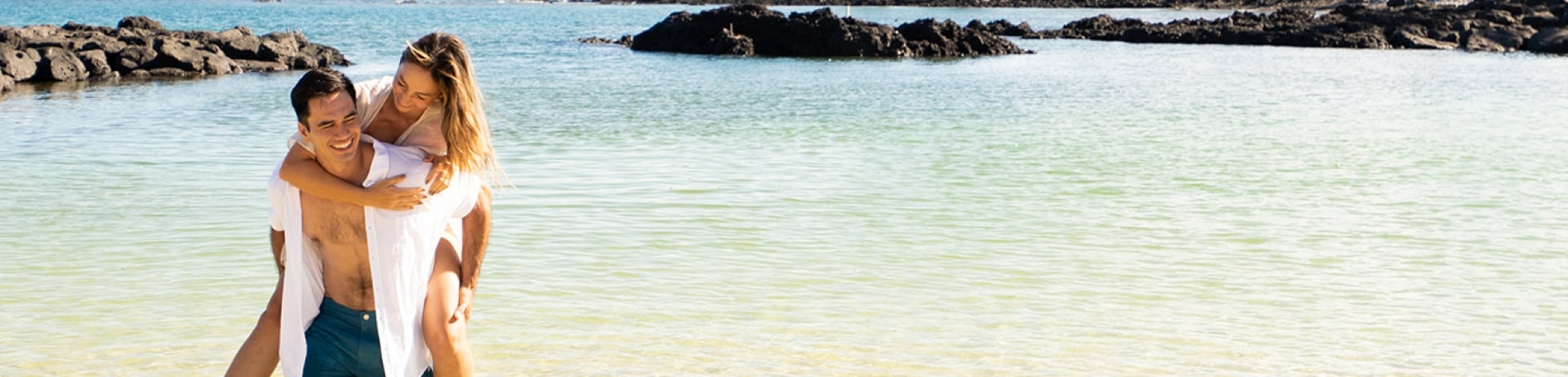 man and women in the water