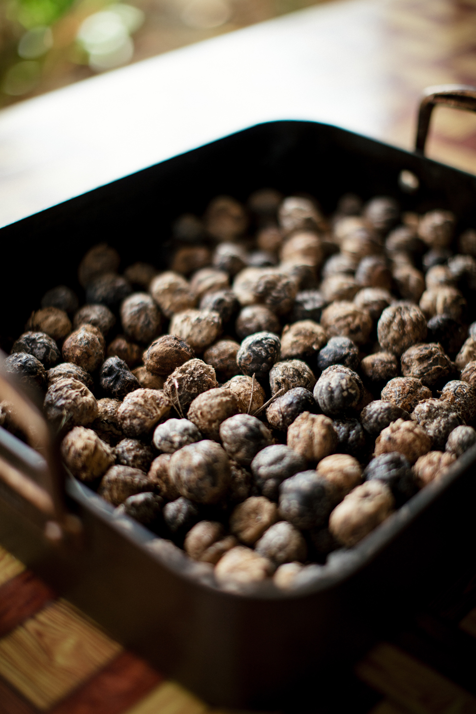 Tray full of kukui nuts
