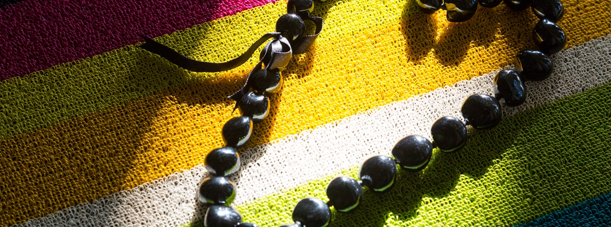 Kukui nut lei on towel