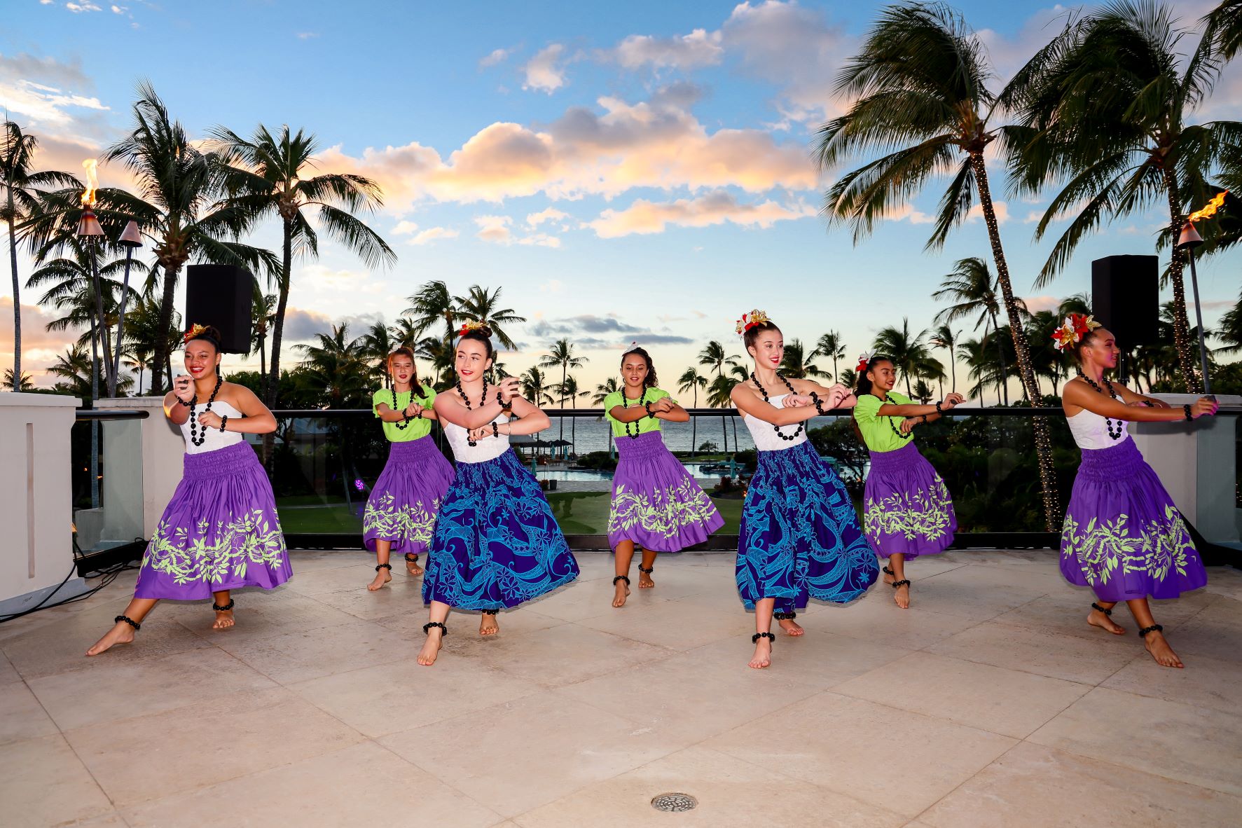 Girls dancing hula