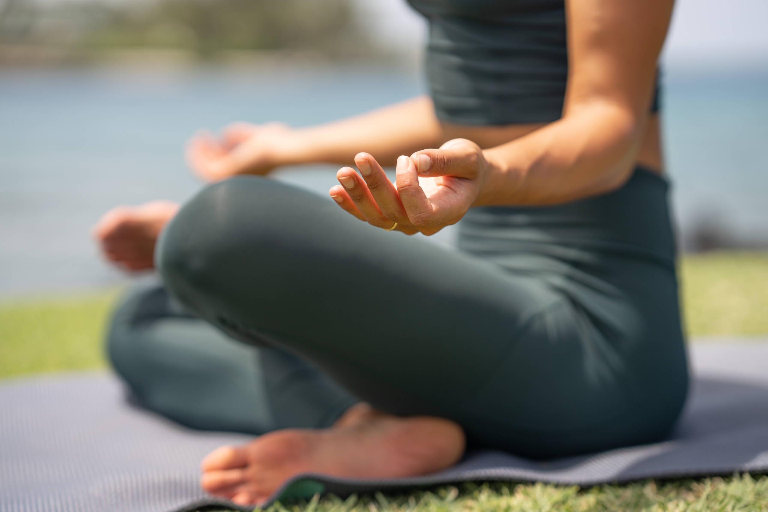 Close up show of yoga pose