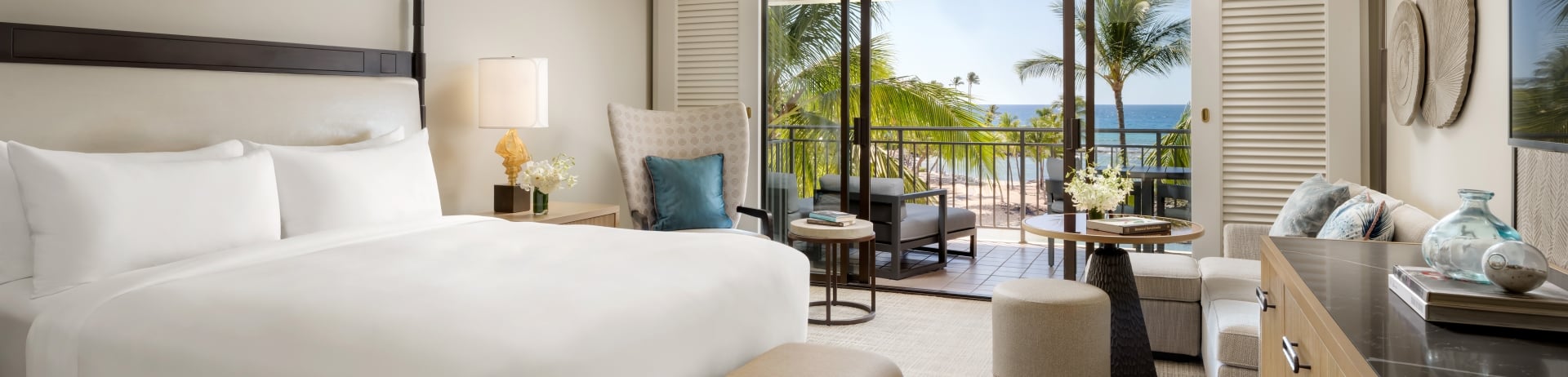 Hotel guest room with king bed