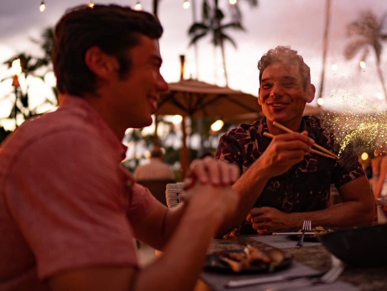 Two men dining