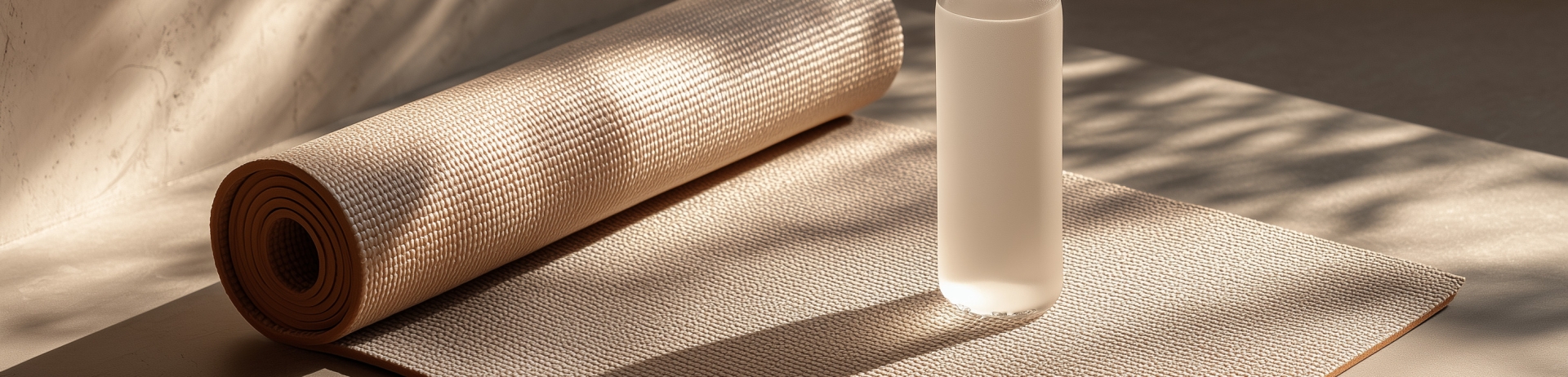 yoga mat and water bottle